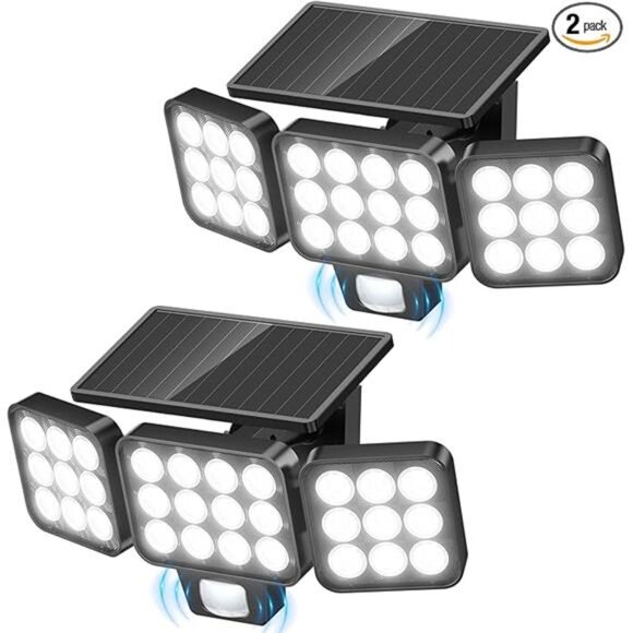 Solar Outdoor Motion Sensor Lights 3500LM LED Flood Lights Waterproof Yard - Picture 7 of 7